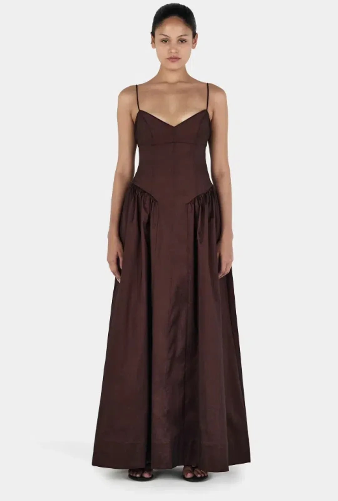 Hansen & Gretel Bellini Gown in Chocolate Size XS/AU6 for rent on The Volte - main image
