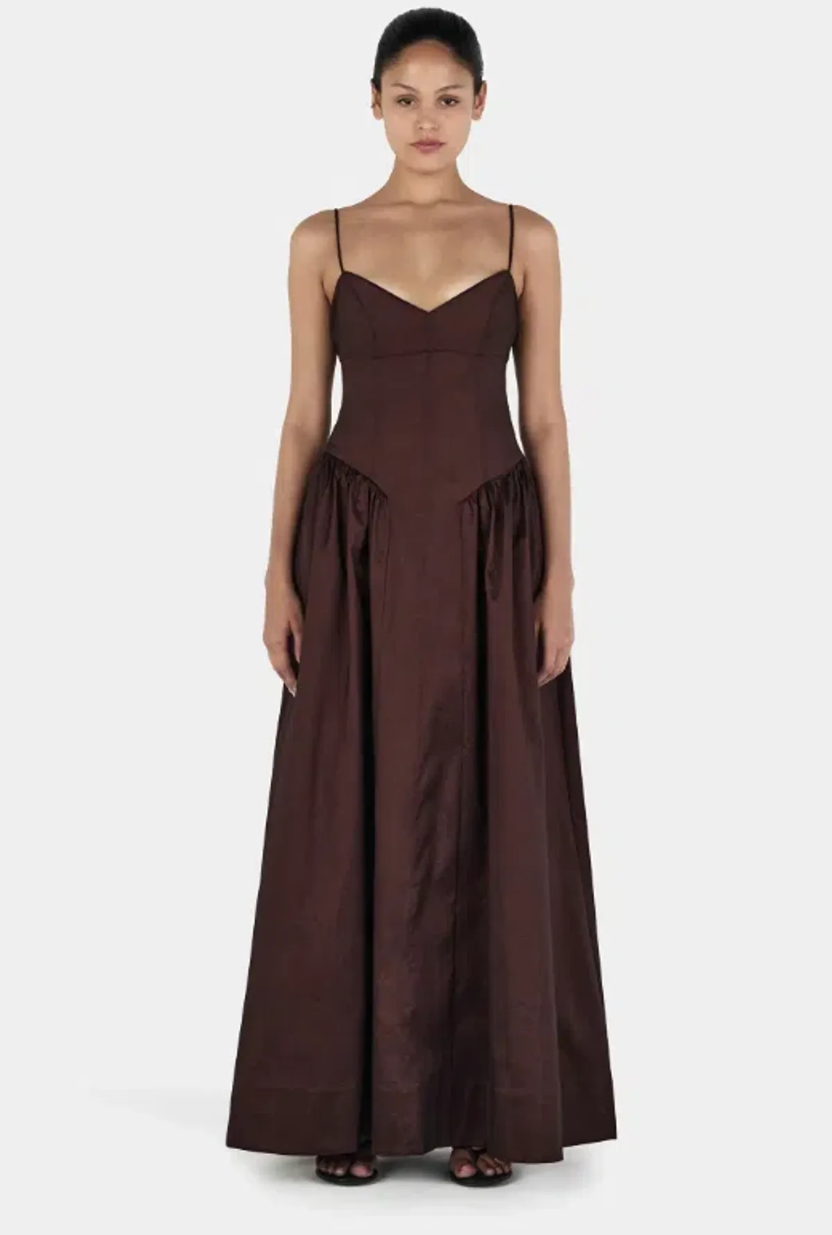 Hansen & Gretel Bellini Gown in Chocolate Size XS/AU6 for rent on The Volte - main image