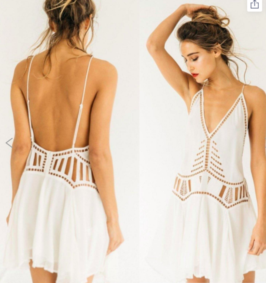 Magali Pascal Ivy Dress White Size 8 for rent on The Volte - main image