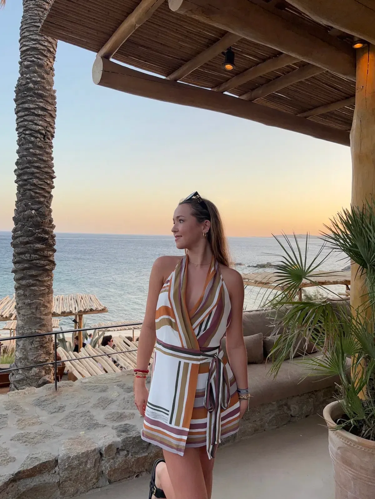 Sir The Label Caprera Wrap Halter Mini Dress - Milazzo Stripe - Size XS for rent on The Volte - main image