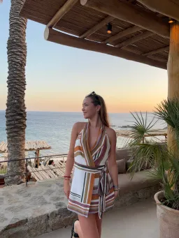 Sir The Label Caprera Wrap Halter Mini Dress - Milazzo Stripe - Size XS for rent on The Volte - image 1