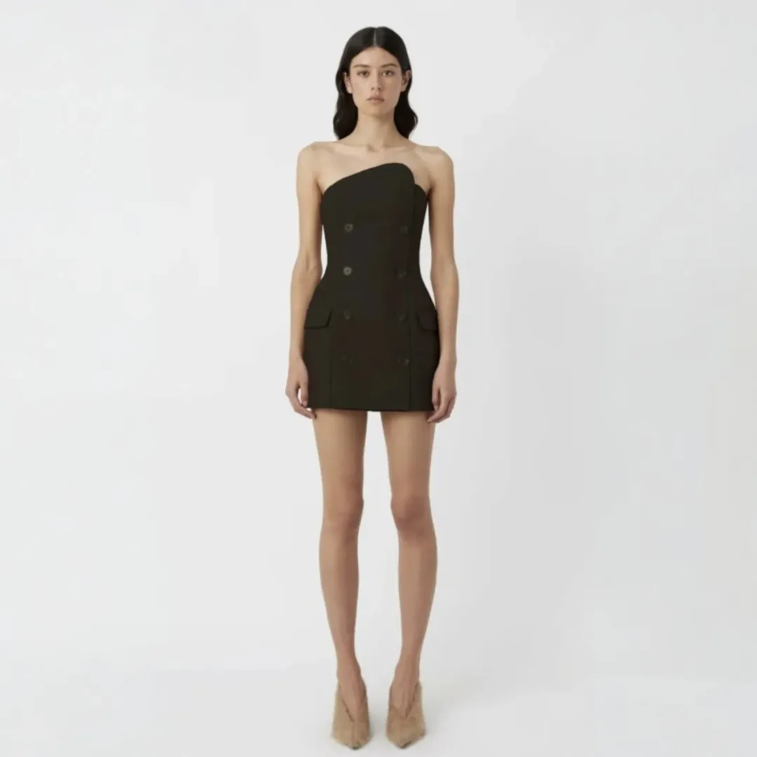 Camilla and Marc Izola Tailored Mini Dress in Black Size 10 for rent on The Volte - main image