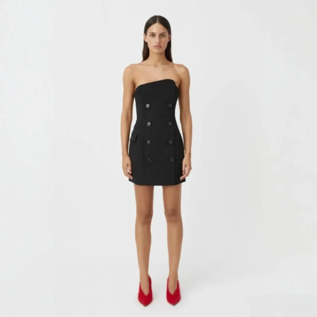 Camilla and Marc Izola Tailored Mini Dress in Black Size 10 for rent on The Volte - main image