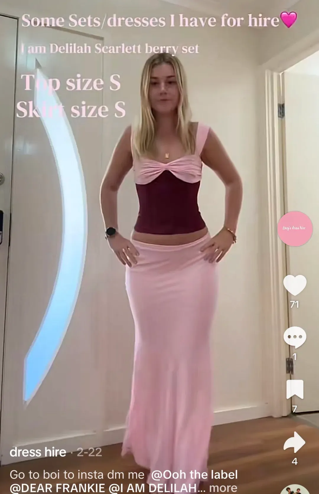 Scarlett corset top and maxi skirt set  for rent on The Volte - main image