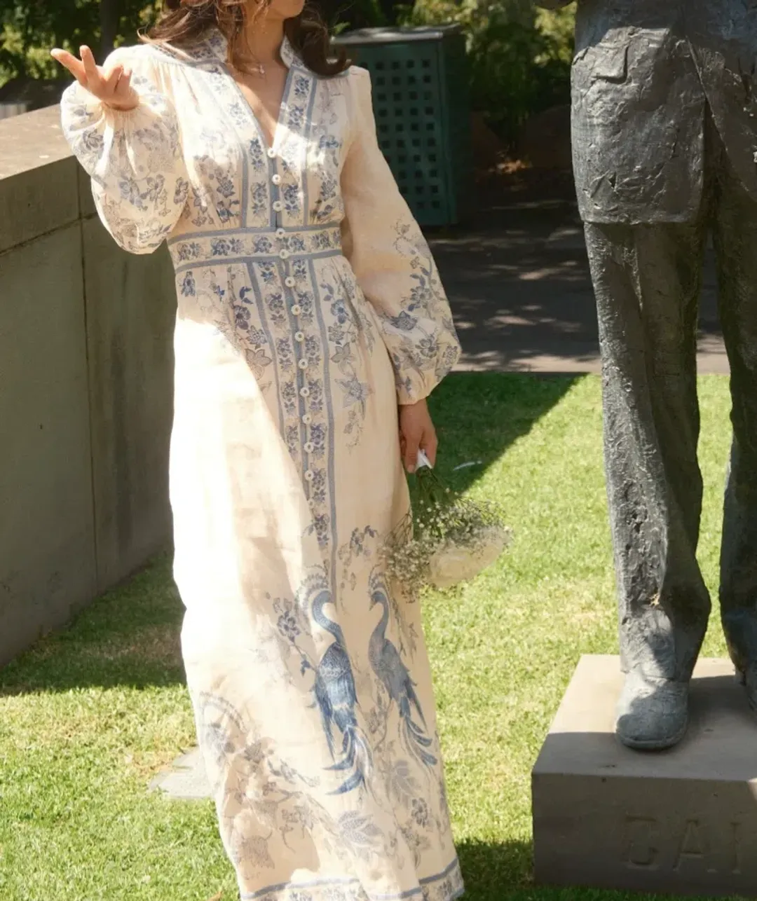 Zimmerman Lucky Plunge Midi Dress Size 0 / AU 8 for rent on The Volte - main image