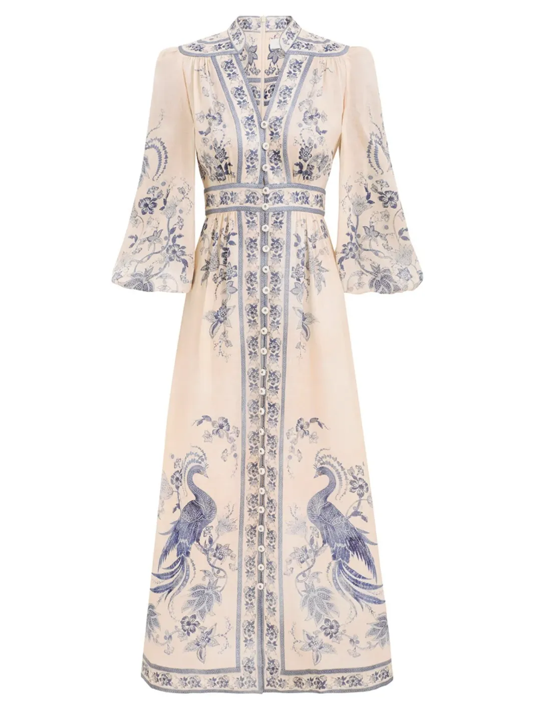 Zimmerman Lucky Plunge Midi Dress Size 0 / AU 8 for rent on The Volte - main image