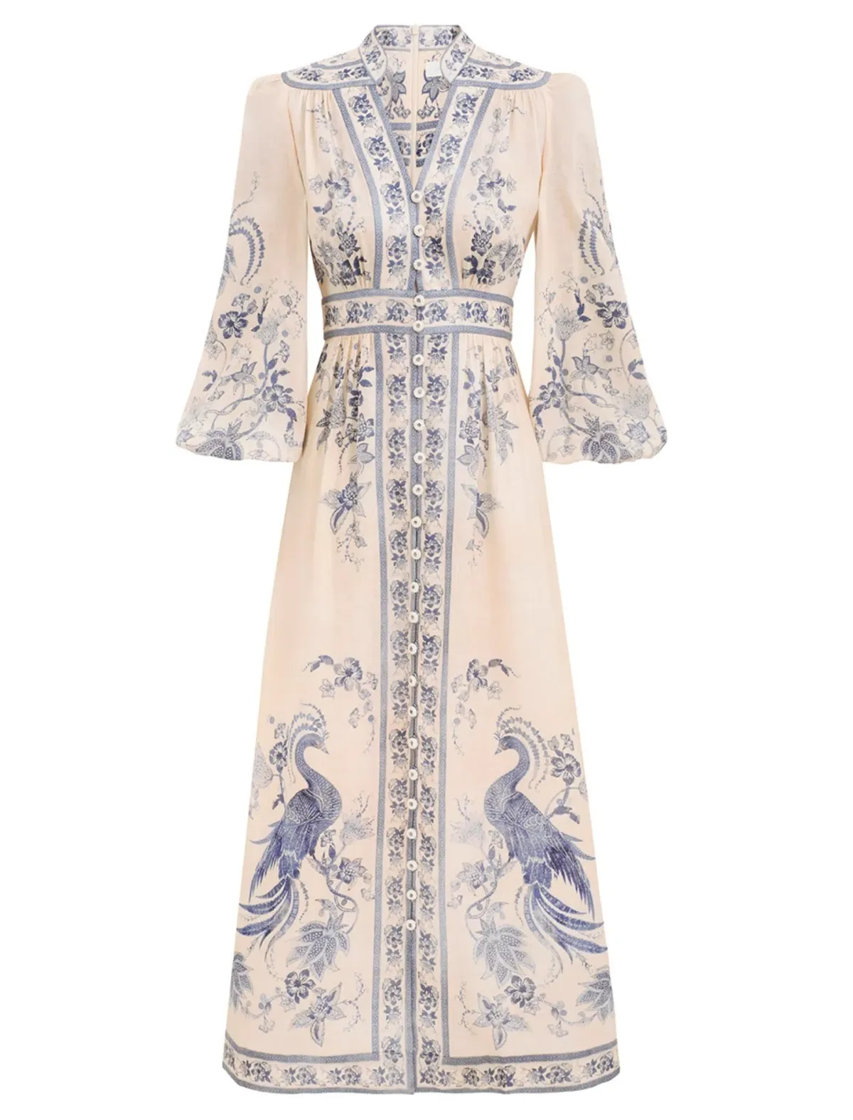 Zimmerman Lucky Plunge Midi Dress Size 0 / AU 8 for rent on The Volte - main image