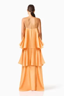 Elliatt Tilly Tiered Maxi Dress in Orange Size 12 for rent on The Volte - image 3