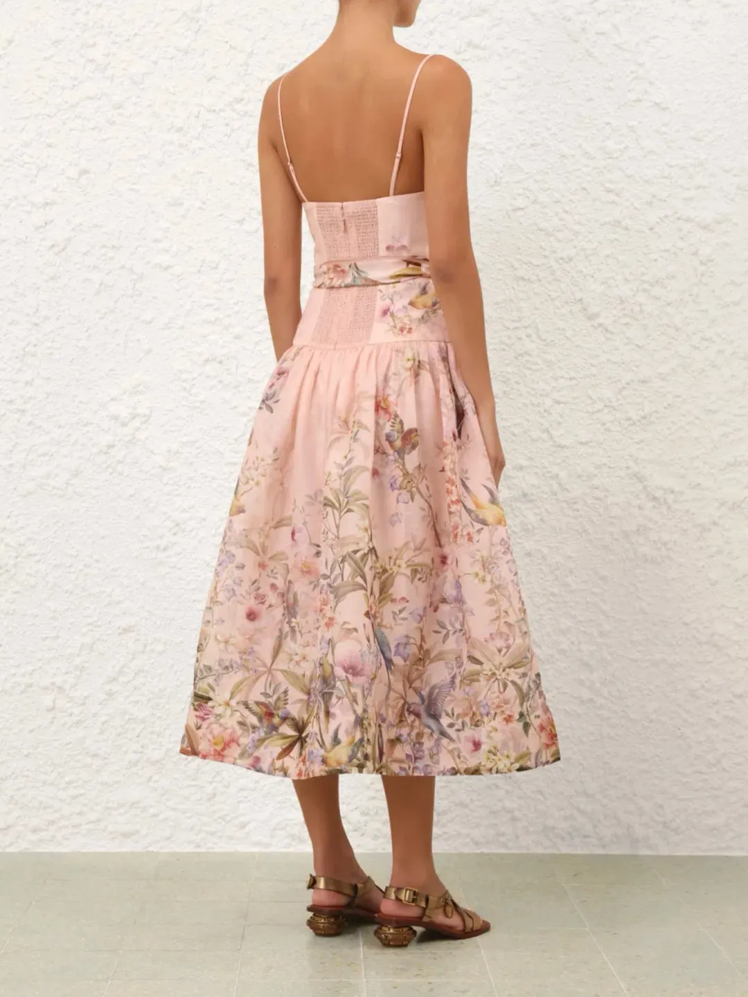 Zimmermann Rebellion Fitted Picnic Dress pink size 3 / AU 14 for rent on The Volte - main image