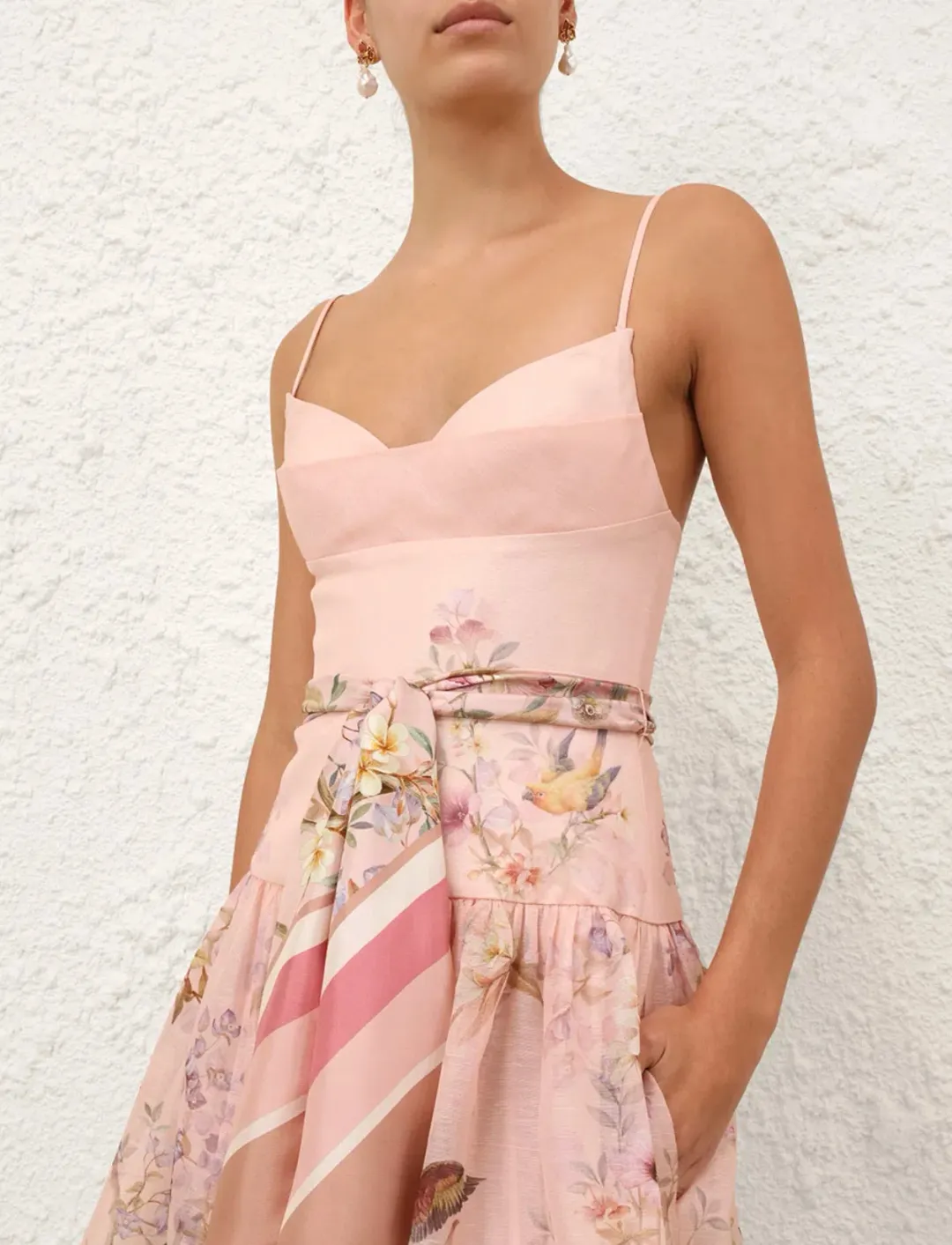 Zimmermann Rebellion Fitted Picnic Dress pink size 3 / AU 14 for rent on The Volte - main image