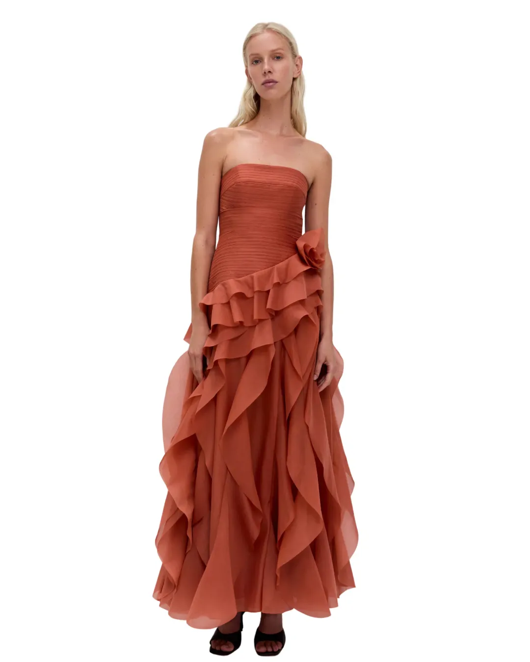 Aje Canyon Gown Coral Clay Size 12 for rent on The Volte - main image