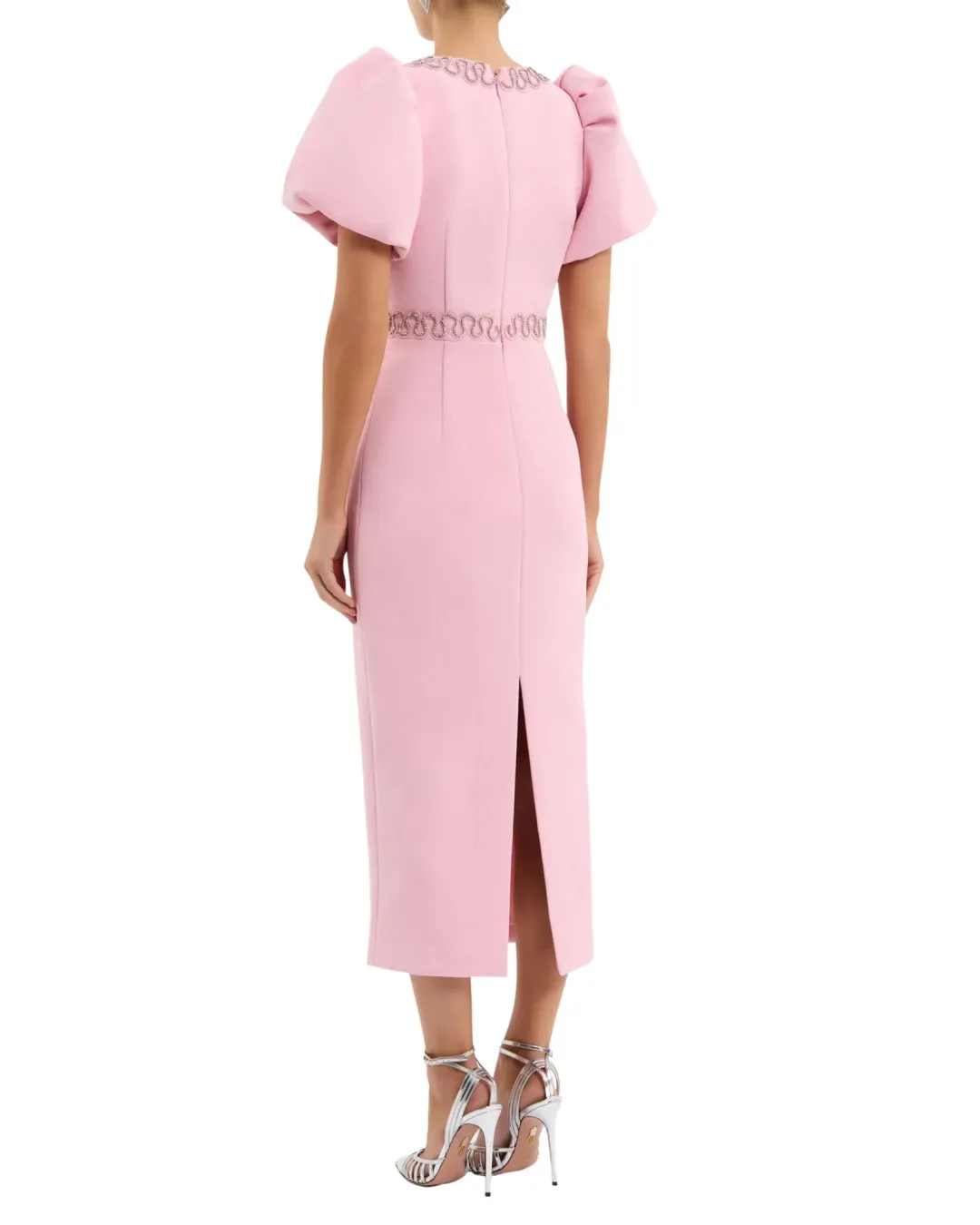 Rebecca Vallance Cava Midi Dress Pink Size 14 for rent on The Volte - main image