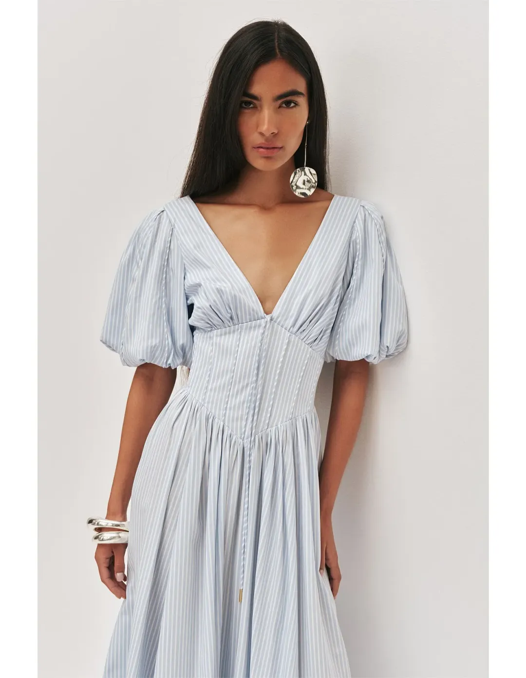 Aje Beau Midi Dress Blue Size 12 for rent on The Volte - main image