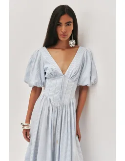 Aje Beau Midi Dress Blue Size 12 for rent on The Volte - image 3