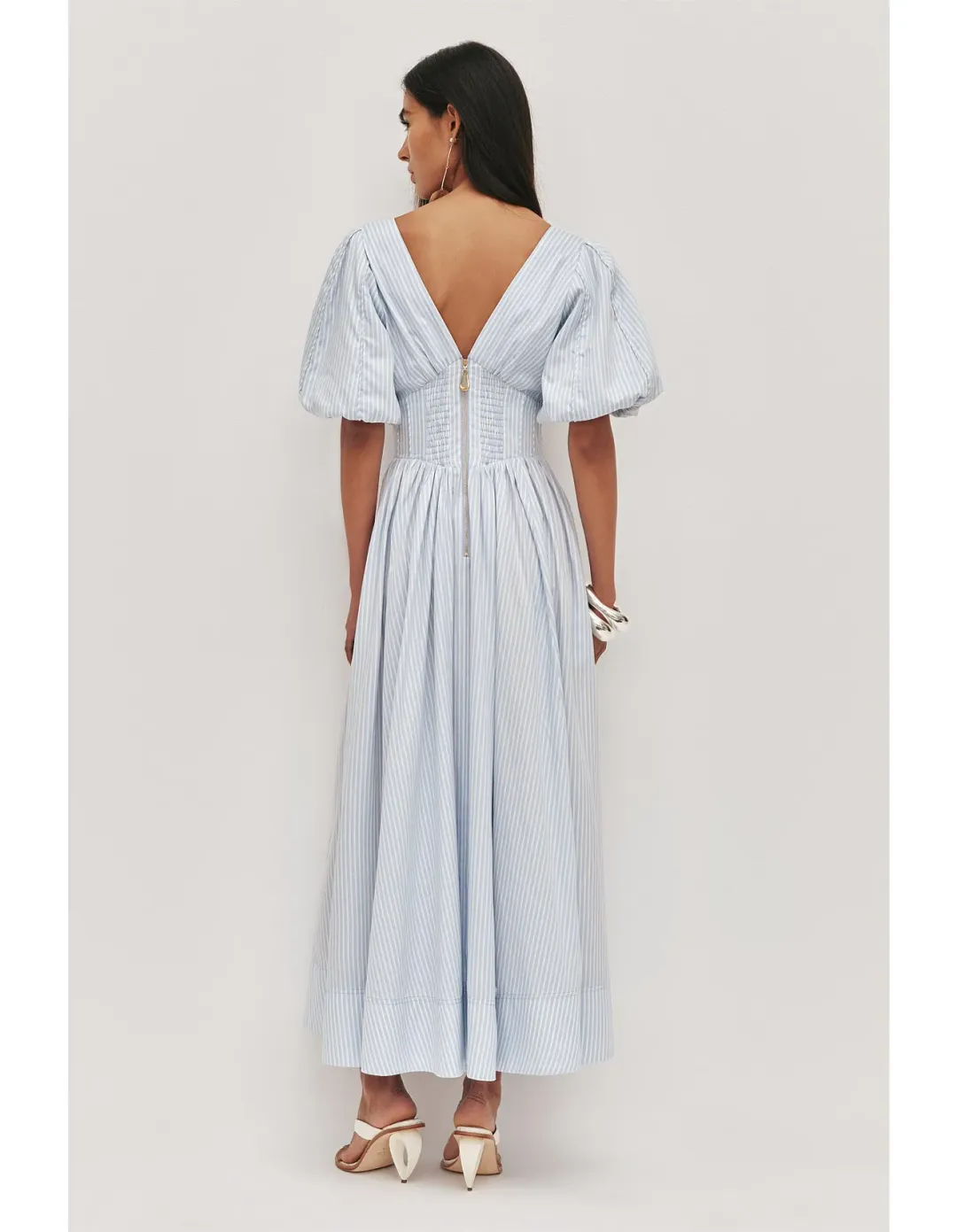 Aje Beau Midi Dress Blue Size 12 for rent on The Volte - main image