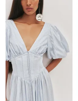 Aje Beau Midi Dress Blue Size 12 for rent on The Volte - image 2