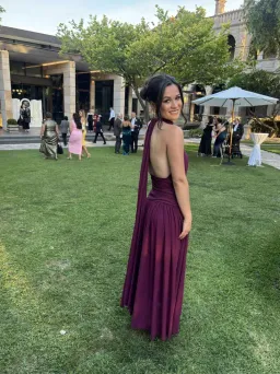 Effie Kats Verity Gown - Burgundy (size xs/6 but easily fits a size 8) for rent on The Volte - image 2