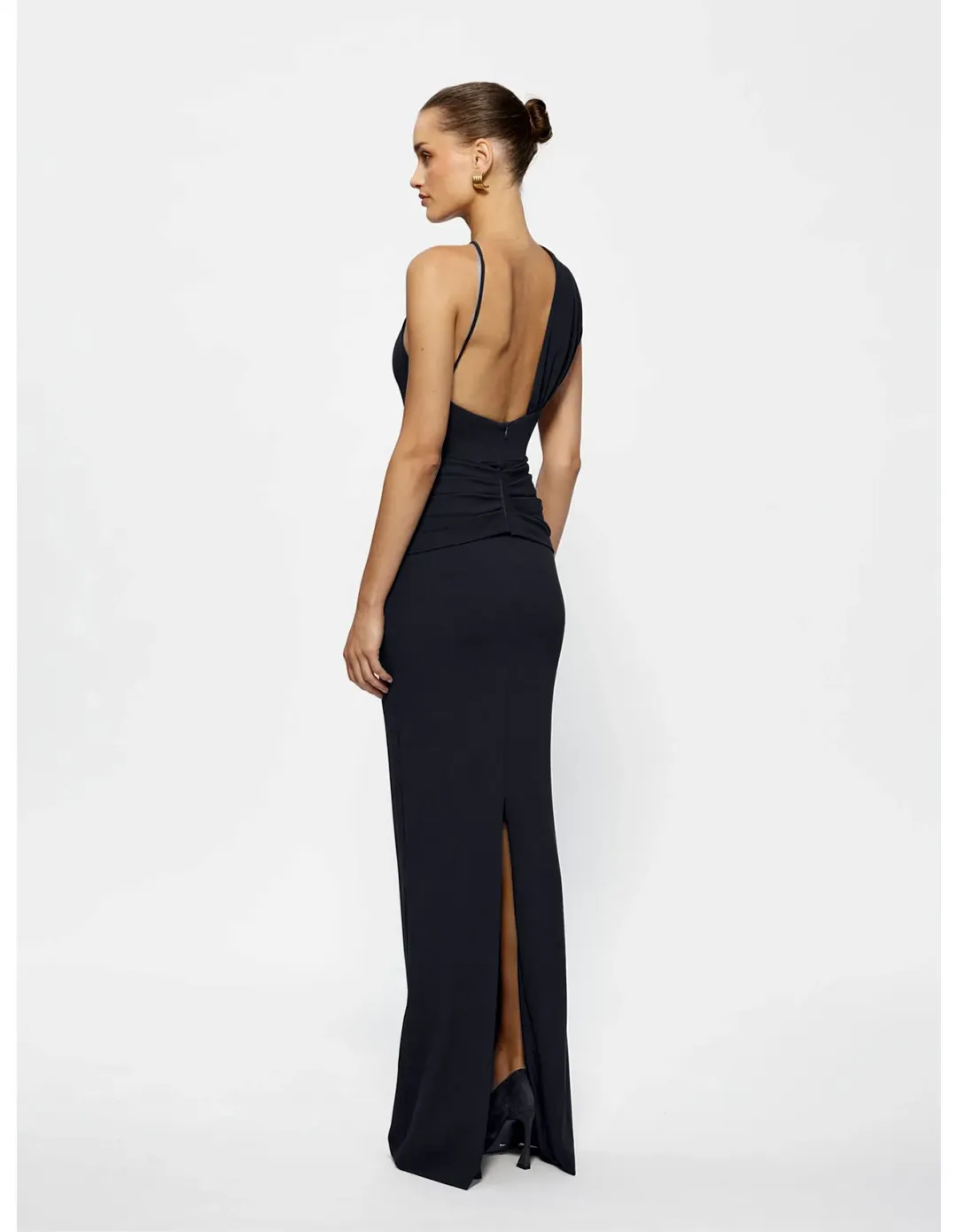 Effie Kats Greer One Shoulder Floor Length Gown Grey Size 14 for rent on The Volte - main image