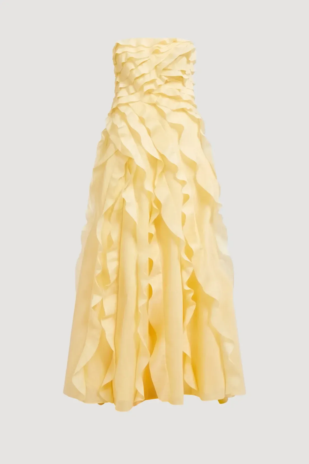 Aje Allairie Gown; butter yellow; size 8  for rent on The Volte - main image
