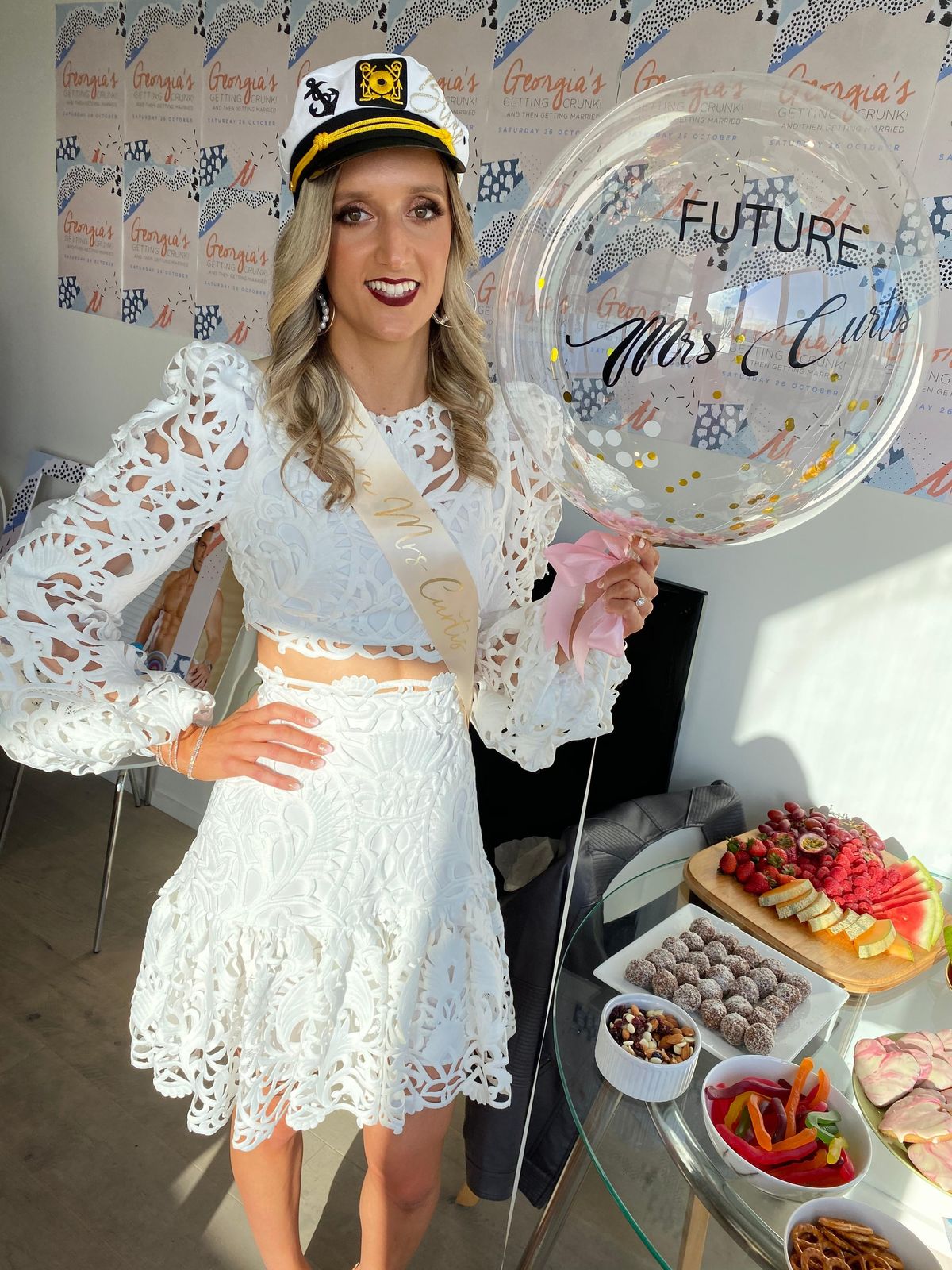 Thurley Utopia White Lace Top & Skirt White Size 6 for rent on The Volte - main image