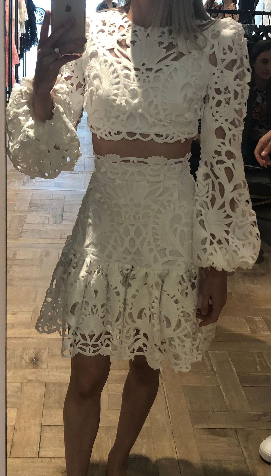 Thurley Utopia White Lace Top & Skirt White Size 6 for rent on The Volte - main image