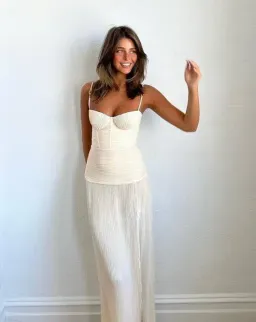 MANNING CARTELL DOUBLE TIME PLEAT STRAPLESS MAXI DRESS in WHITE AU 6 | Engagement party, Bridesmaid Dress  for rent on The Volte - image 4