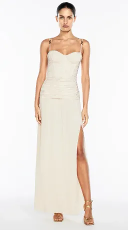 MANNING CARTELL DOUBLE TIME PLEAT STRAPLESS MAXI DRESS in WHITE AU 8 | Engagement party, Bridesmaid Dress  for rent on The Volte - image 7