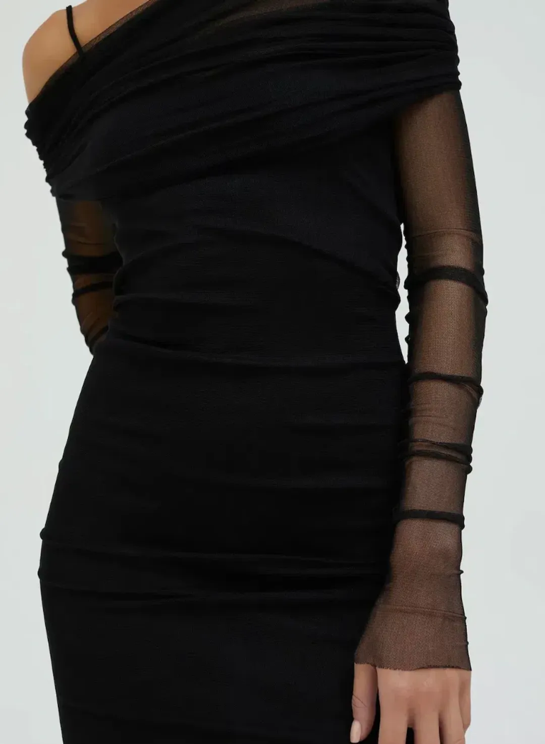 Christopher Esber Veiled Dress Black Size 8 for rent on The Volte - main image