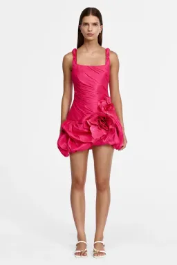 Acler Maxey Mini Dress Magenta- Size 12 for rent on The Volte - image 1