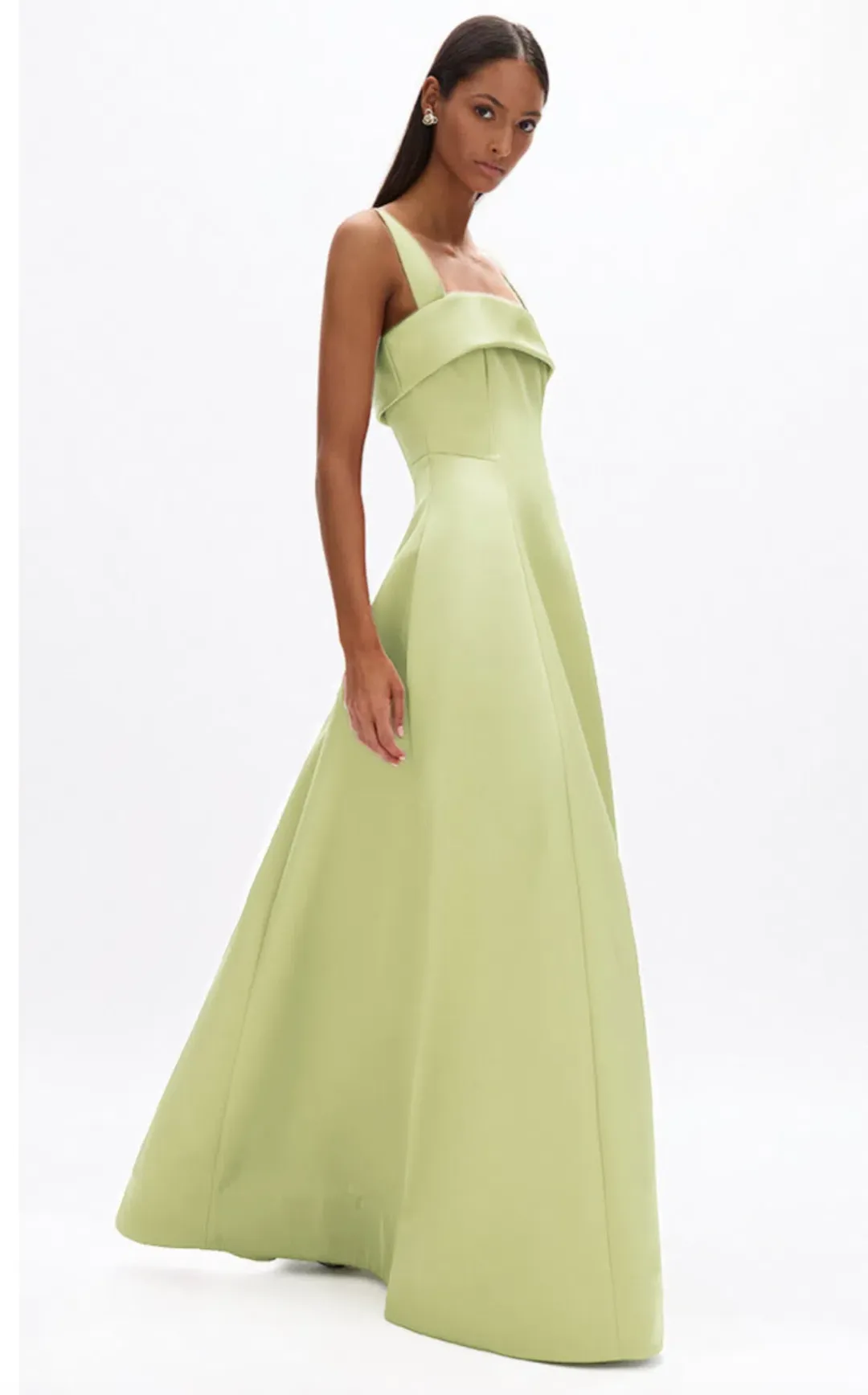 Rachel Gilbert Hallie Strap Gown in Lime Green Size 1 / AU 8 | Formal and Evening dress  for rent on The Volte - main image