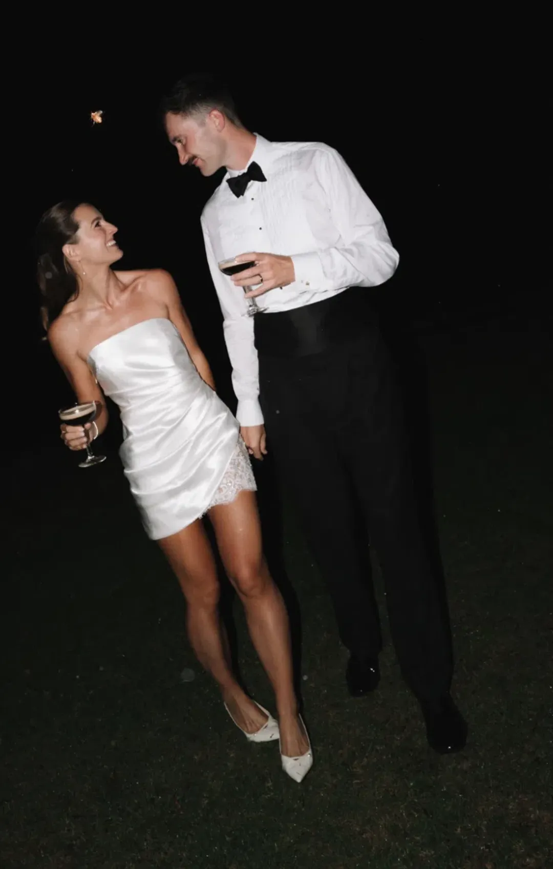 GRACE LOVES LACE SATEEN STRAPLESS MINI WEDDING DRESS in XS ( Fits AU 6 - 8 ) | Reception, Hen's & Bachelorette Party Dress for rent on The Volte - main image