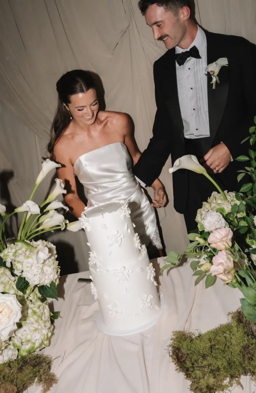 GRACE LOVES LACE SATEEN STRAPLESS MINI WEDDING DRESS IN L (FITS AU 12-14 ) | RECEPTION, HEN'S & BACHELORETTE PARTY DRESS for rent on The Volte - main image