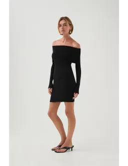 Aje Studio Deia Off Shoulder Long Sleeve Dress Black Size 12 for rent on The Volte - image 1
