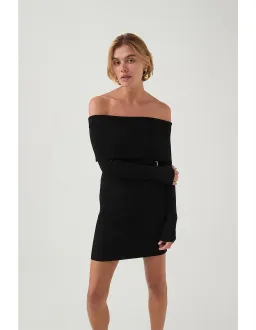 Aje Studio Deia Off Shoulder Long Sleeve Dress Black Size 12 for rent on The Volte - image 5