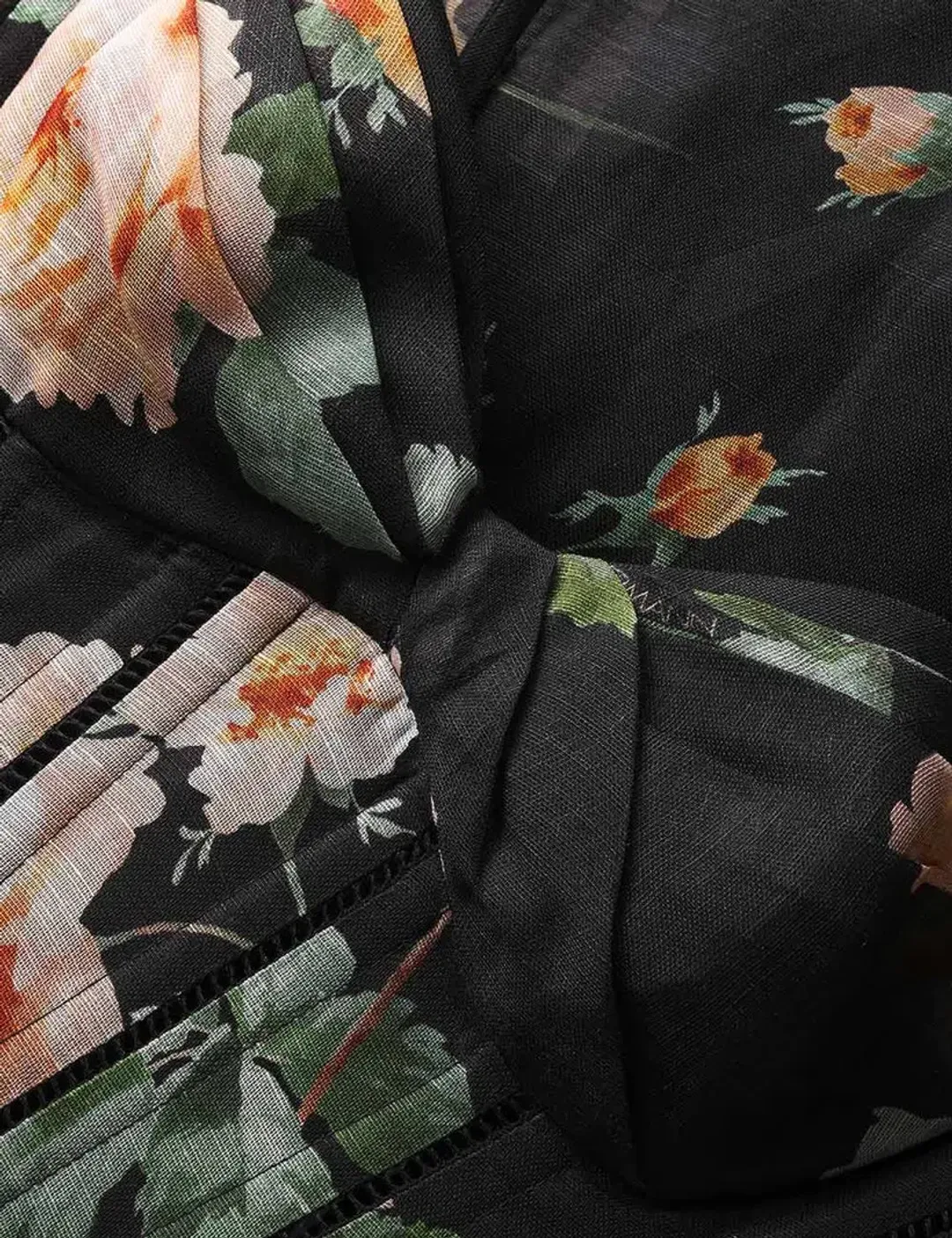 Zimmermann Luna Corset Midi Dress Black Rose Size 0 / AU 8 for rent on The Volte - main image