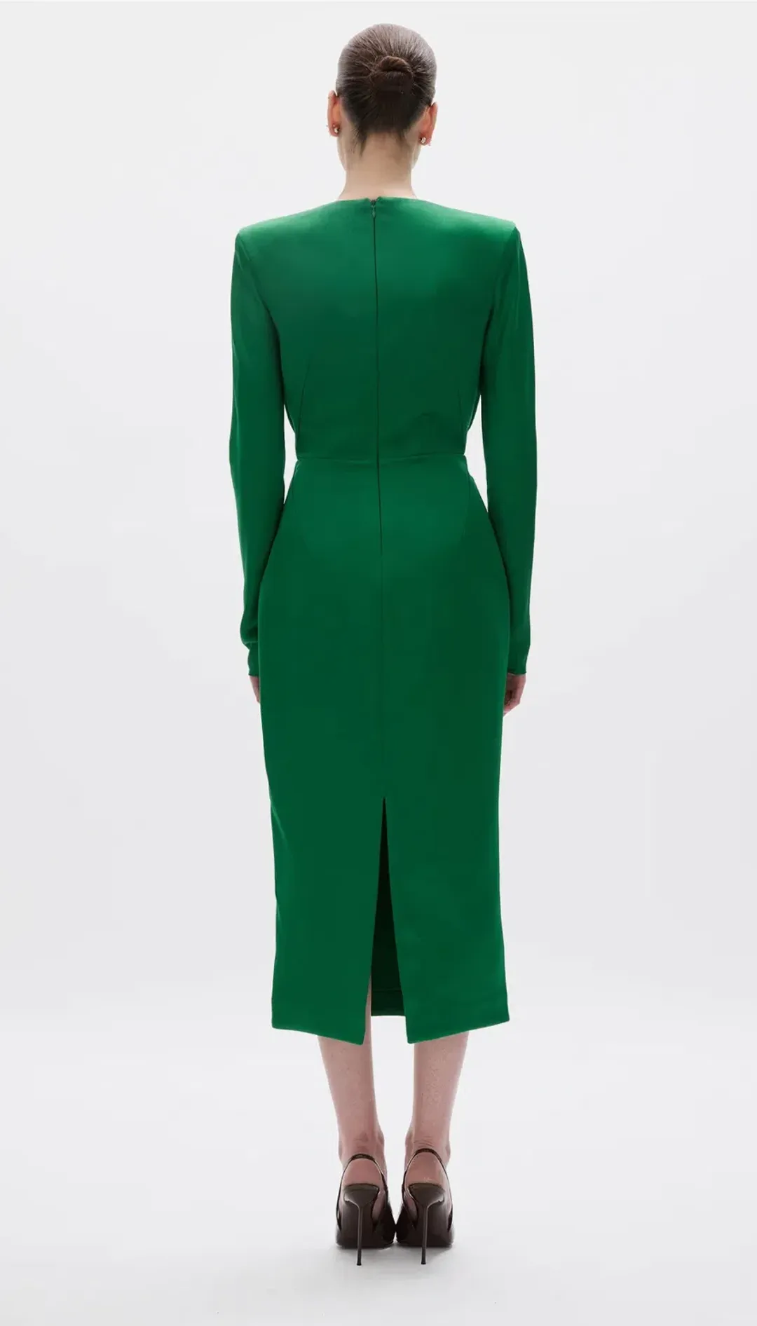 Rachel Gilbert Florida Long Sleeve Midi Dress in Green , Size 2 / AU 10 for rent on The Volte - main image