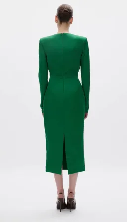 Rachel Gilbert Florida Long Sleeve Midi Dress in Green , Size 2 / AU 10 for rent on The Volte - image 4