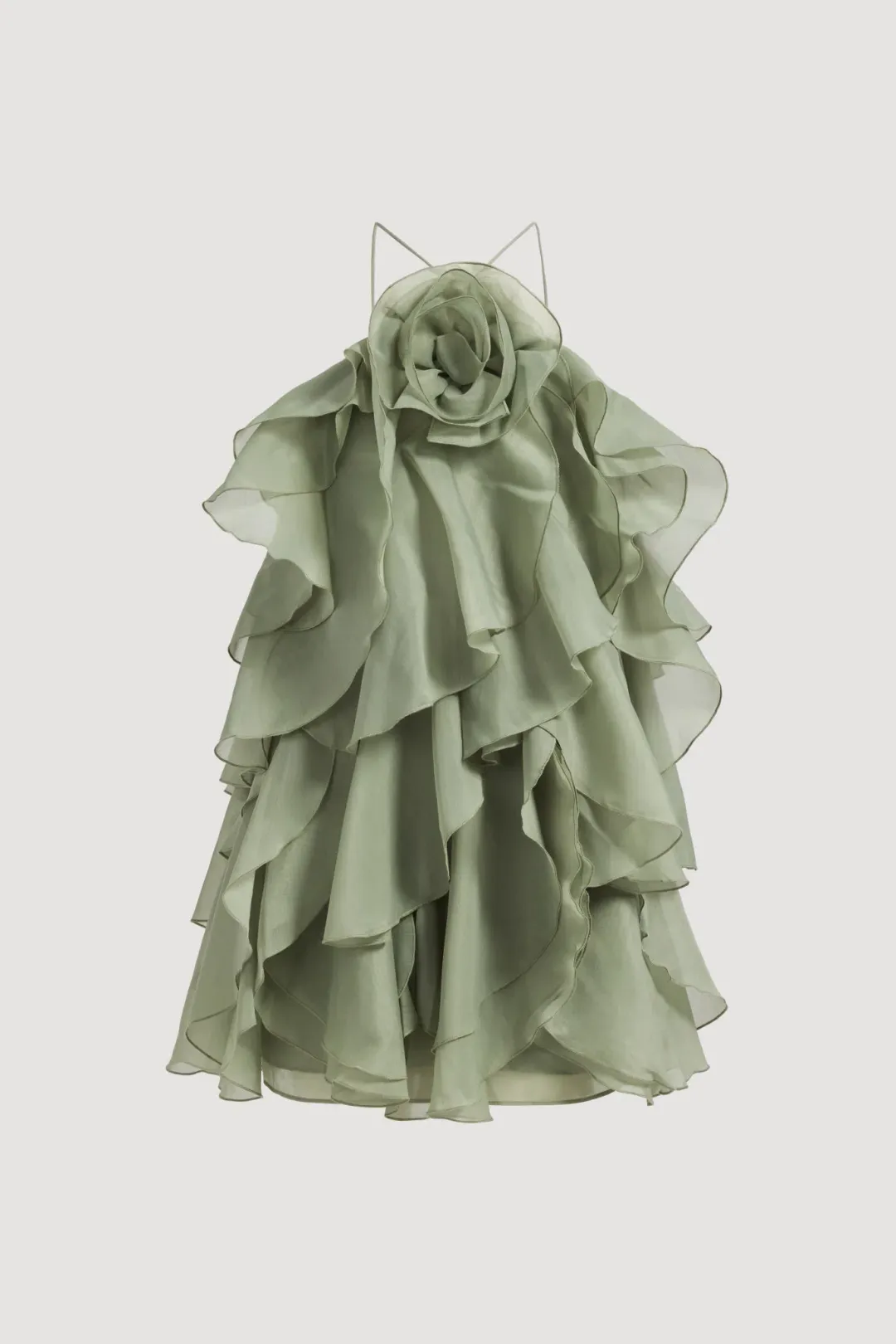 Aje Pandorea Layered Mini Dress in Moss Green Size 6 for rent on The Volte - main image
