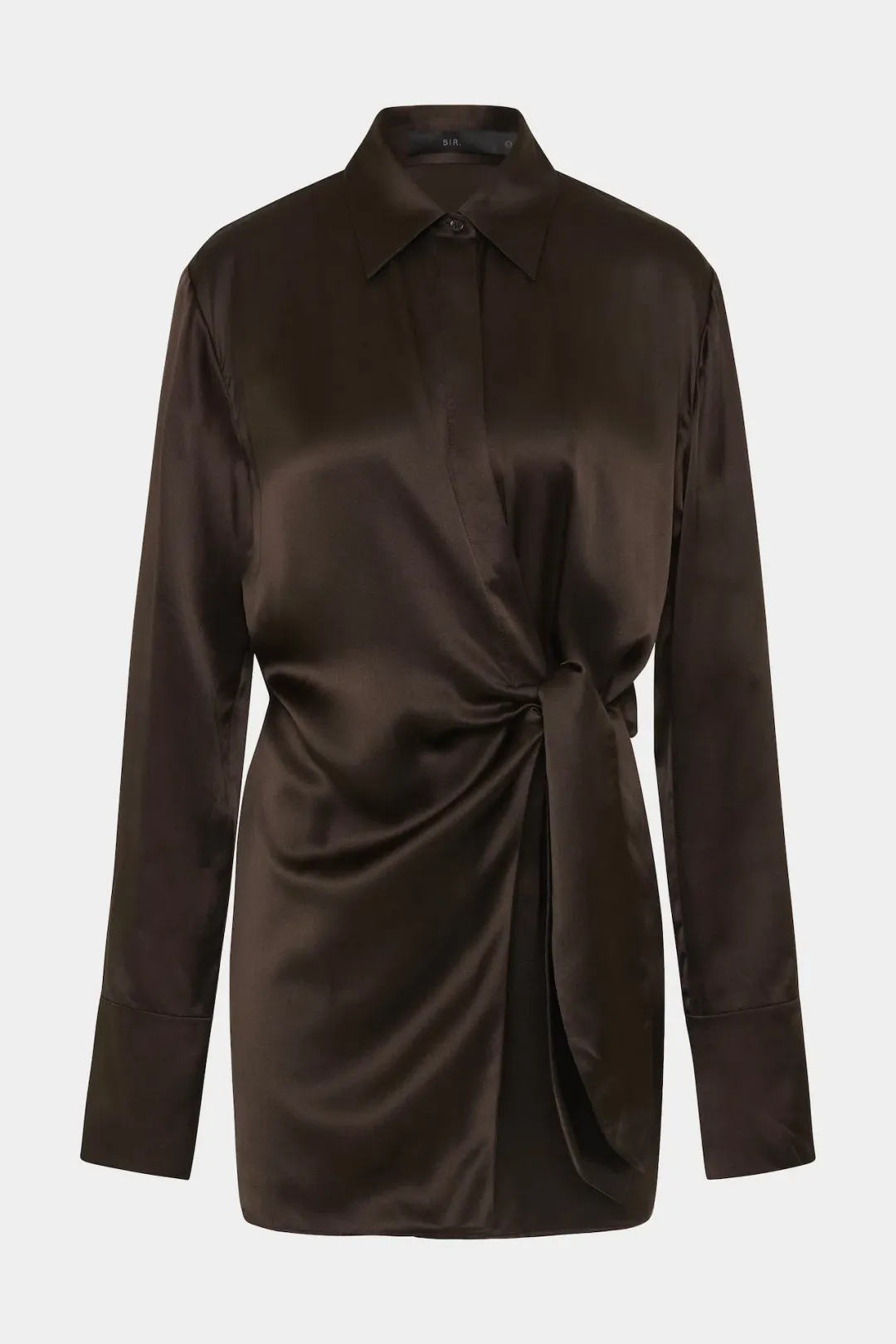 Sir the Label Sorrento Shirt Dress in Bitter Chocolate Size 2 / AU 10 for rent on The Volte - main image