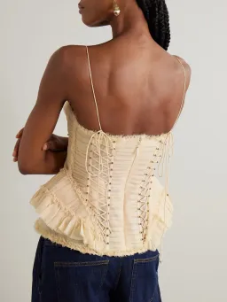 Zimmermann Rebellion Frayed Corset in Cream Size 1 / AU 10 for rent on The Volte - image 2