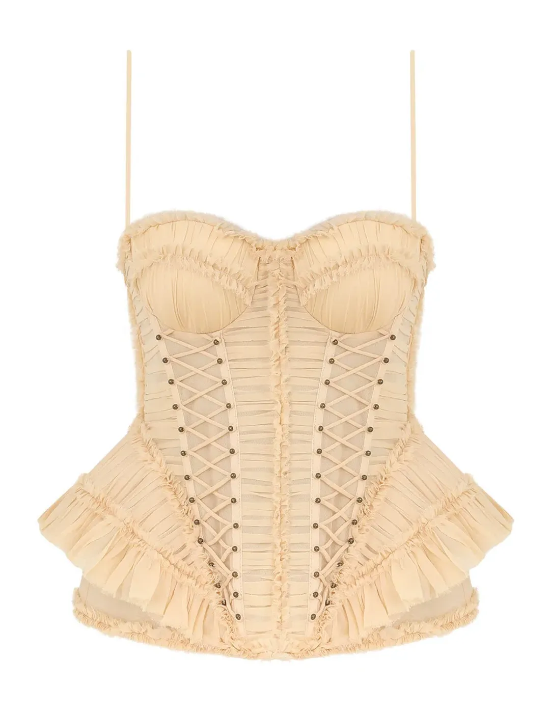 Zimmermann Rebellion Frayed Corset in Cream Size 1 / AU 10 for rent on The Volte - main image