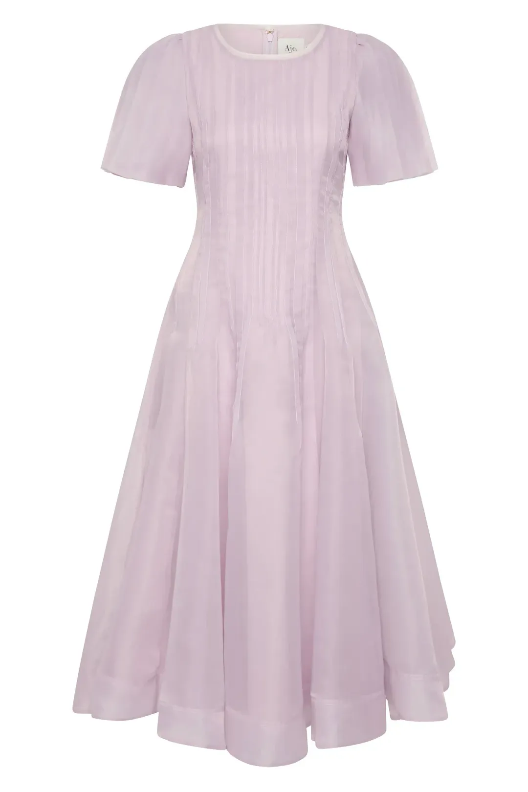 Aje Nova Pleated Midi Dress in Lilac - Size 14 for rent on The Volte - main image