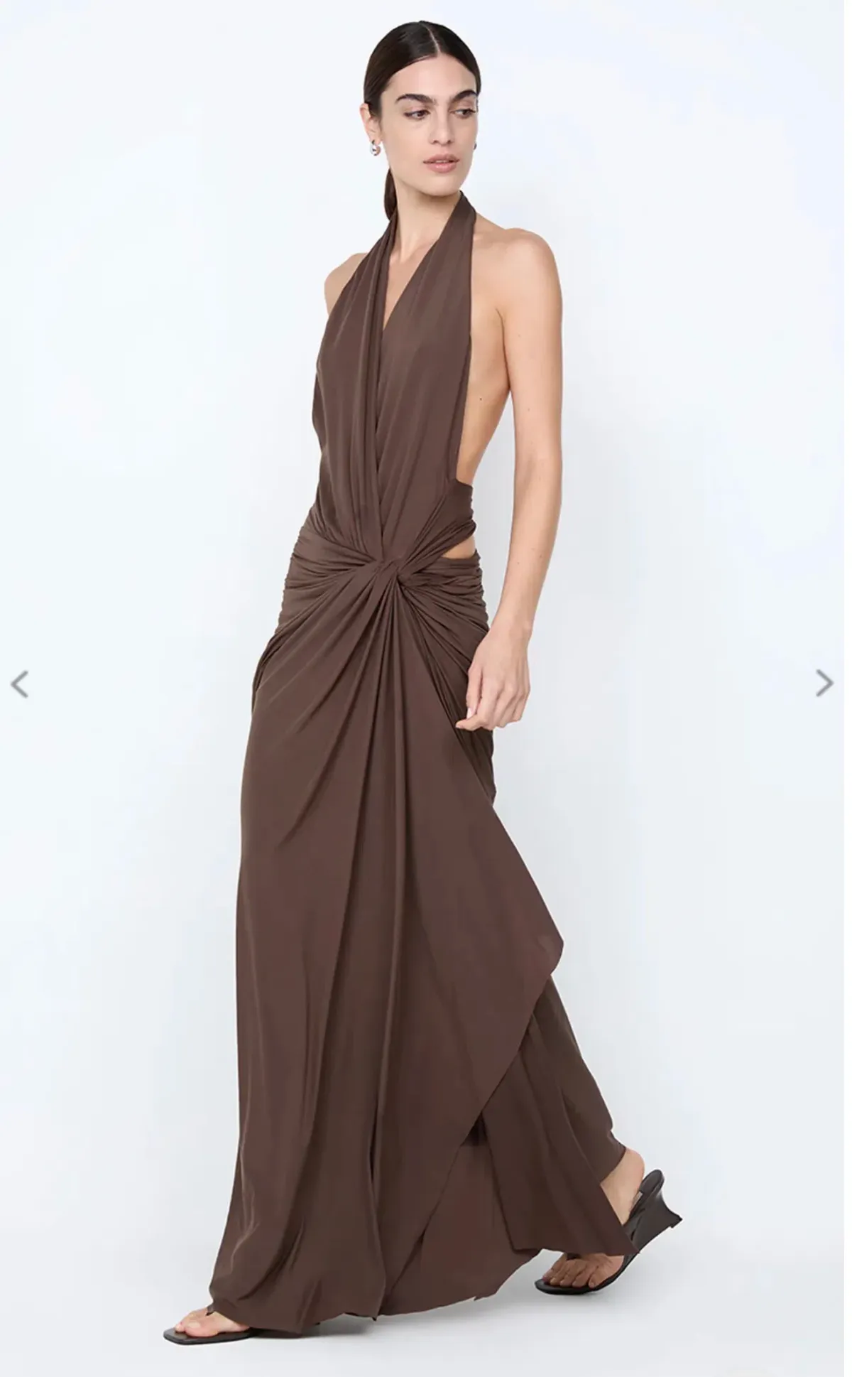 Bec & Bridge, Clementine twist dress, brown, maxi, size 8 for rent on The Volte - main image