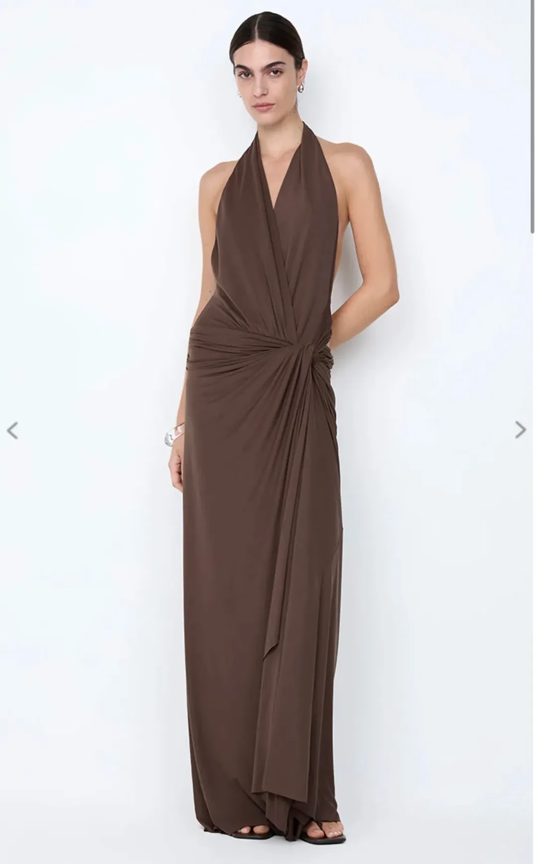Bec & Bridge, Clementine twist dress, brown, maxi, size 8 for rent on The Volte - main image