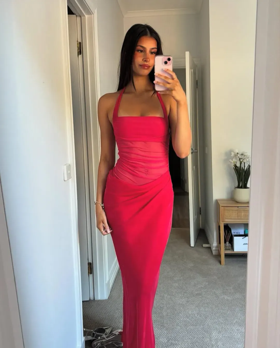 BENNI Gina Maxi Dress Watermelon Size 4 for rent on The Volte - main image