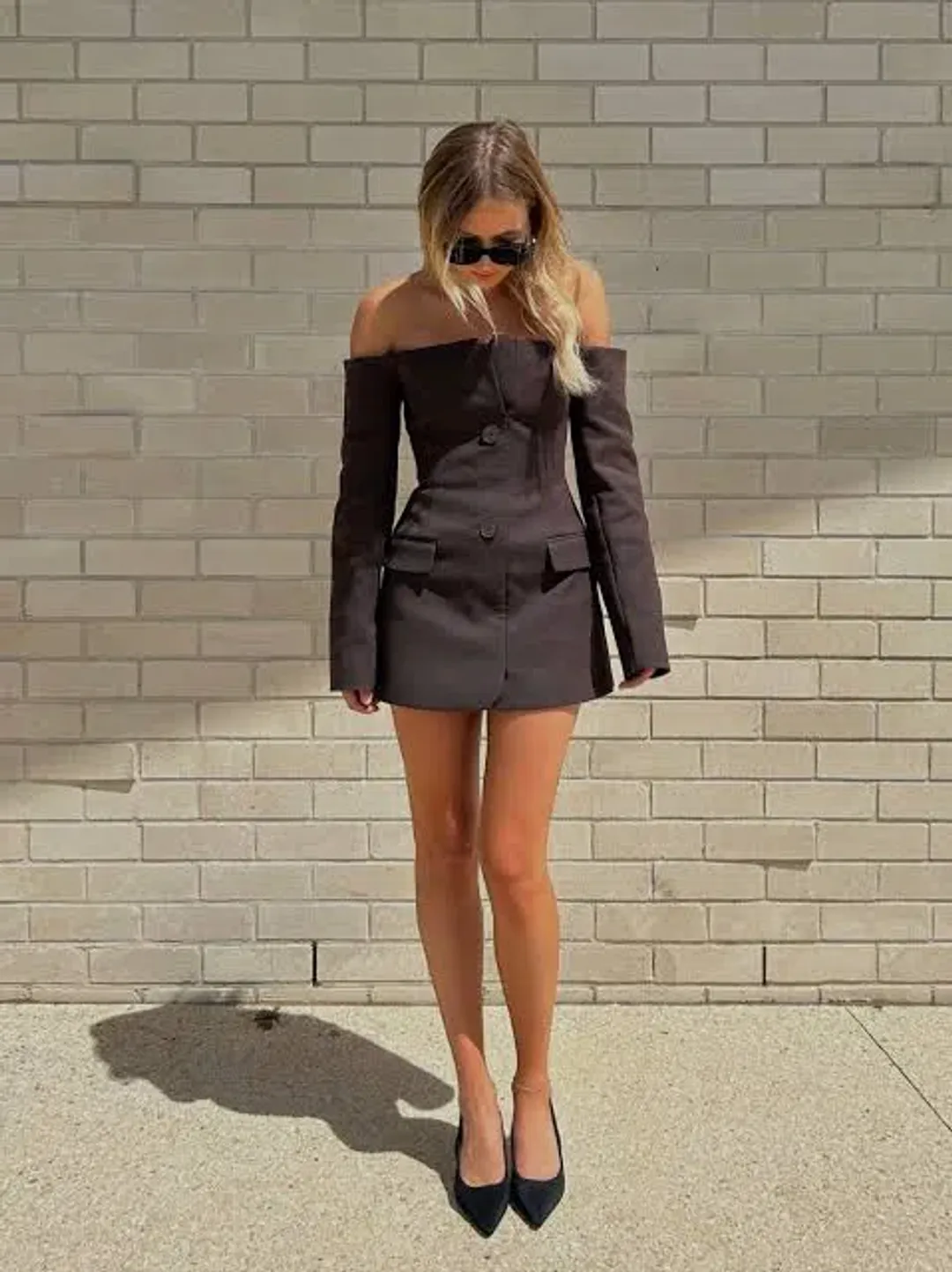 SIR Sandrine Tailored Mini Dress Chocolate Size 4 / AU 12-14 for rent on The Volte - main image