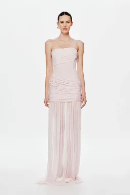 🩷MISHA Ember Wrapped Mesh Maxi Dress – Dusty Pink – Size 10 (AU) 🩷 for rent on The Volte - image 5