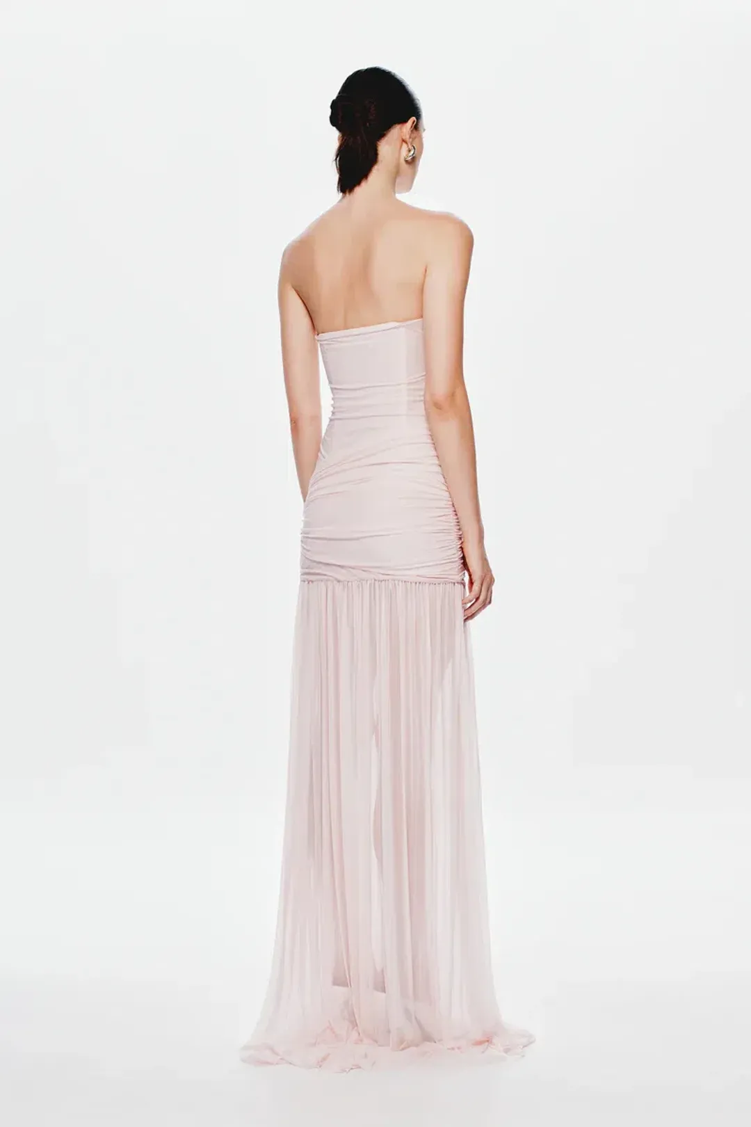 🩷MISHA Ember Wrapped Mesh Maxi Dress – Dusty Pink – Size 10 (AU) 🩷 for rent on The Volte - main image