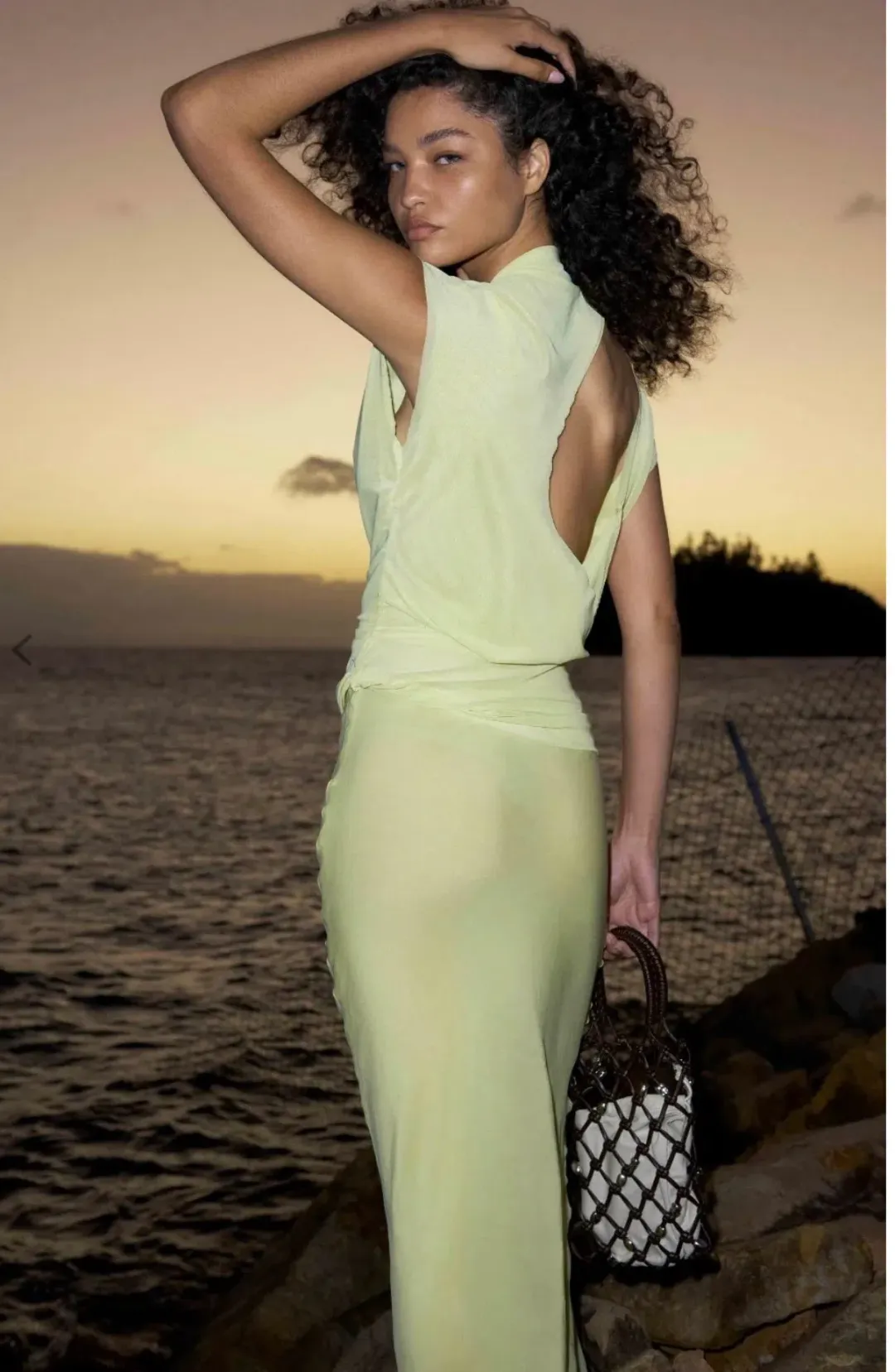 Bec and bridge JEHNAYA ASYM MAXI DRESS in citrus yellow for rent on The Volte - main image