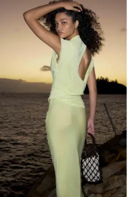 Bec and bridge JEHNAYA ASYM MAXI DRESS in citrus yellow for rent on The Volte - image 2